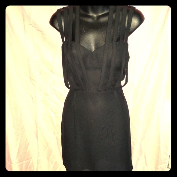 Black Slip Dress "Double n Brass" - Picture 2 of 8